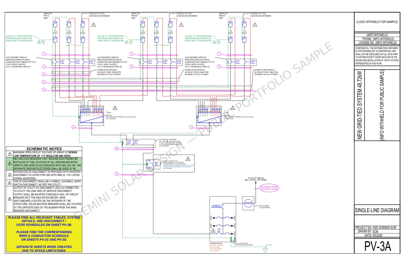Triple Ground-Mount SMA Tripower System - Electrical Diagram
