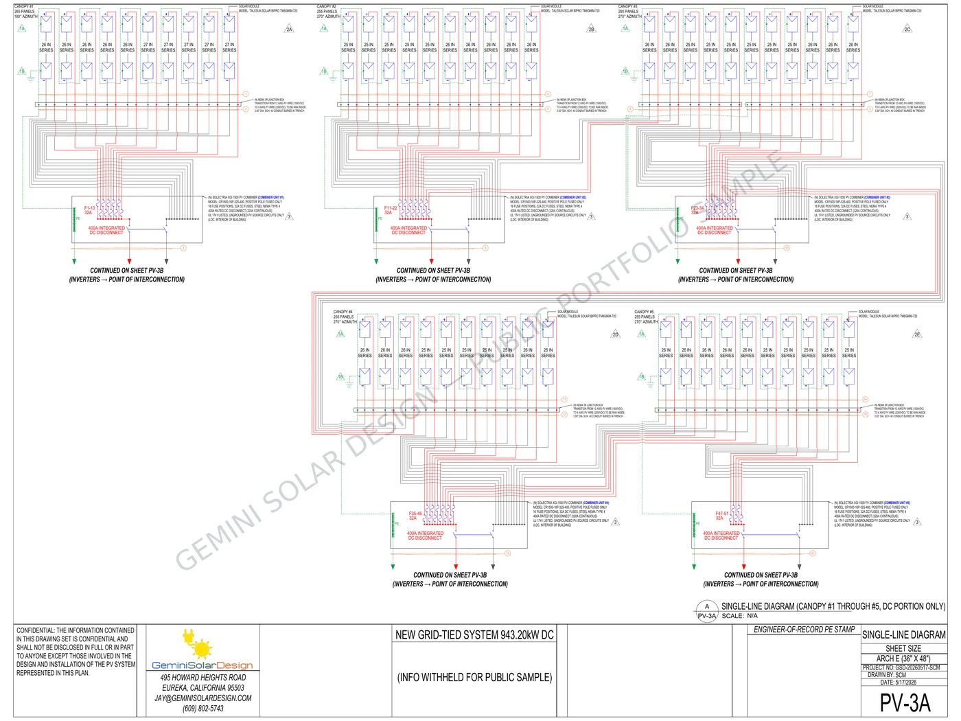 943 kW commercial solar carport electrical diagram sample