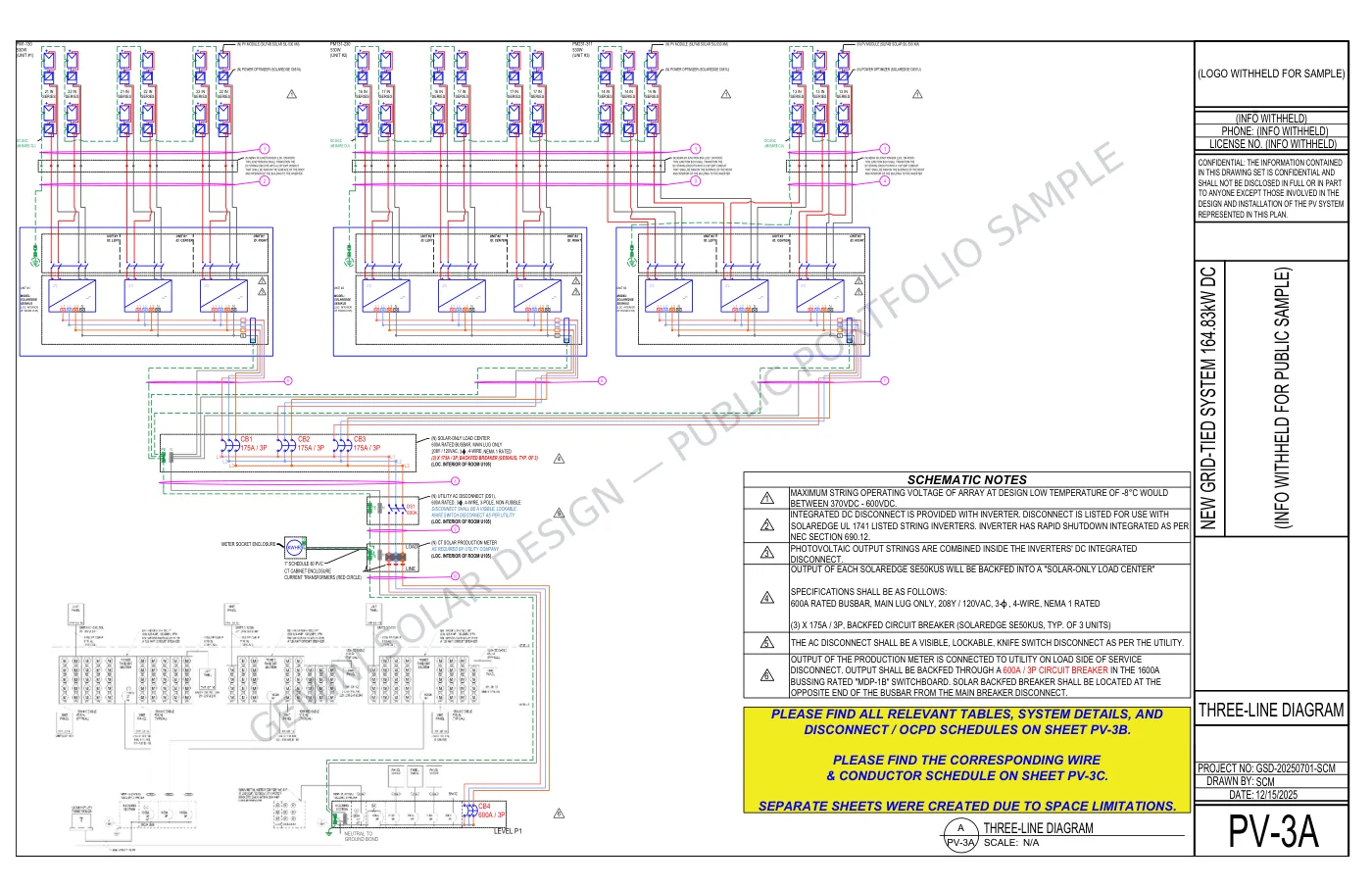 480V SolarEdge SE50KUS Roof Mount - Electrical Diagram