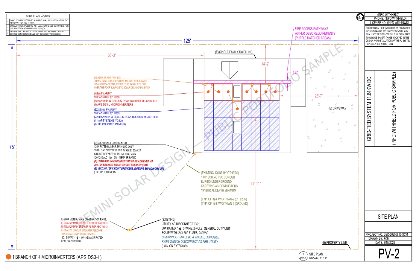 APsystems Microinverter Roof Mount - Site Plan