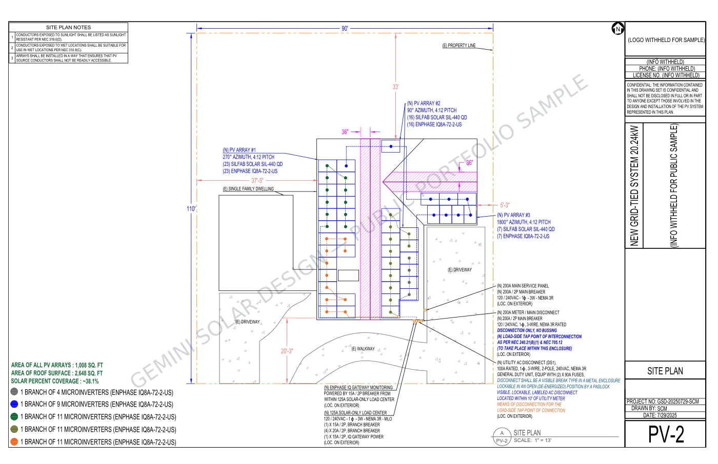 Enphase Microinverter Roof Mount - Site Plan