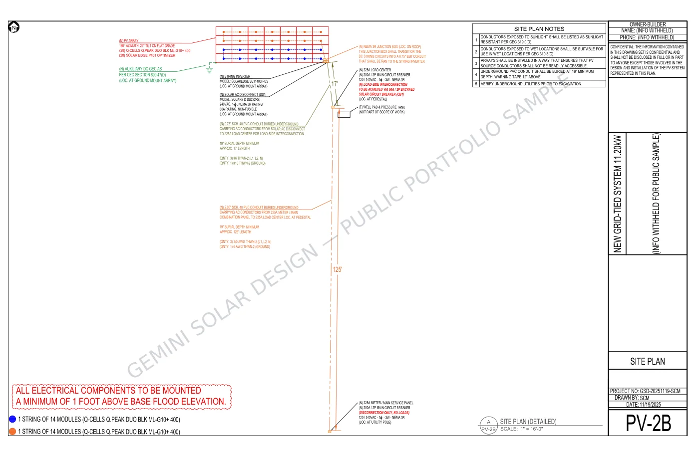 SolarEdge Ground-Mount PV System - Site Plan